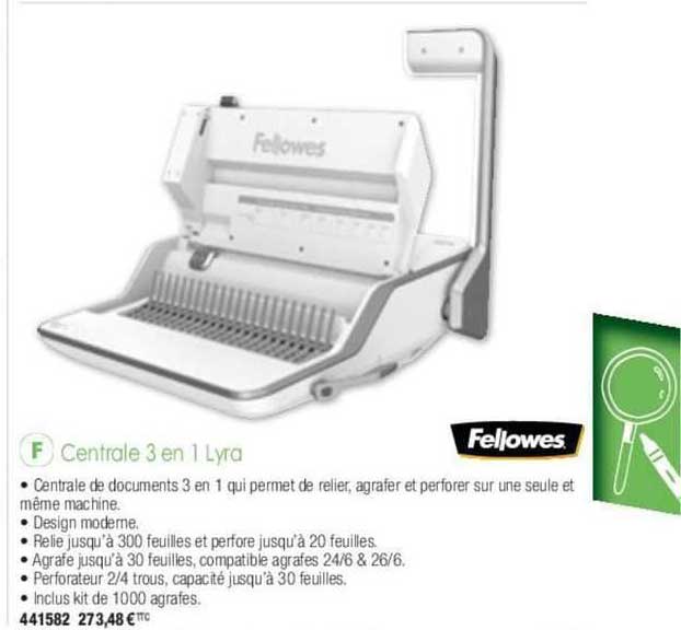 centrale 3 en 1 lyra fellowes