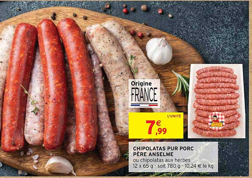 chipolatas pur porc père anselme