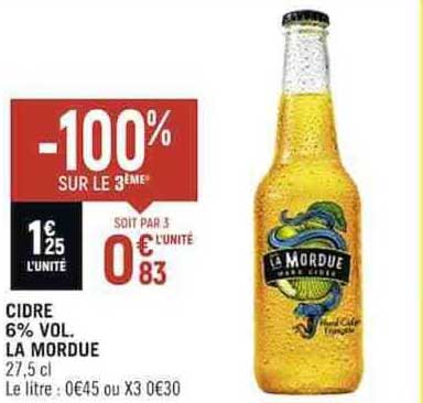 cidre 6% vol. la mordue
