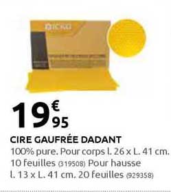 cire gaufrée dadant
