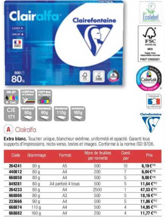 Clairalfa Clairefontaine