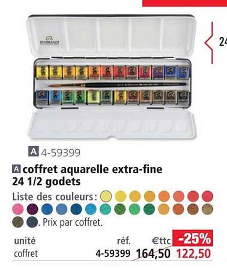 coffret aquarelle extra-fine 24 1/2 godets