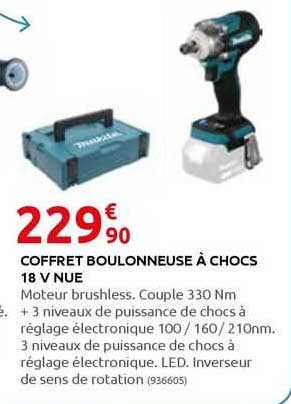 coffret boulonneuse à chocs 18 v nue