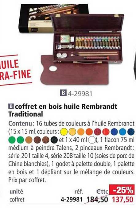 Coffret En Bois Huile Rembrandt Traditional