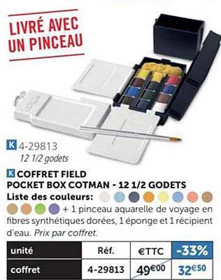 coffret field pocket box cotman - 12 1/2 godets