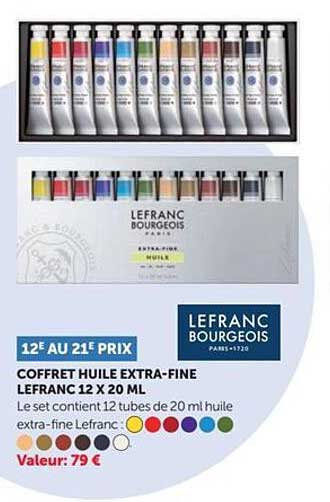 coffret huile extra-fine lefranc 12 x 20 ml