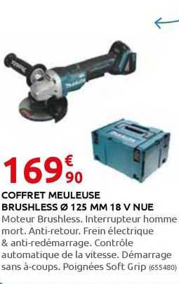 coffret meuleuse brushless ø 125 mm 18 v nue