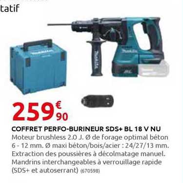 coffret perfo-burineur sds+ bl 18 v nu