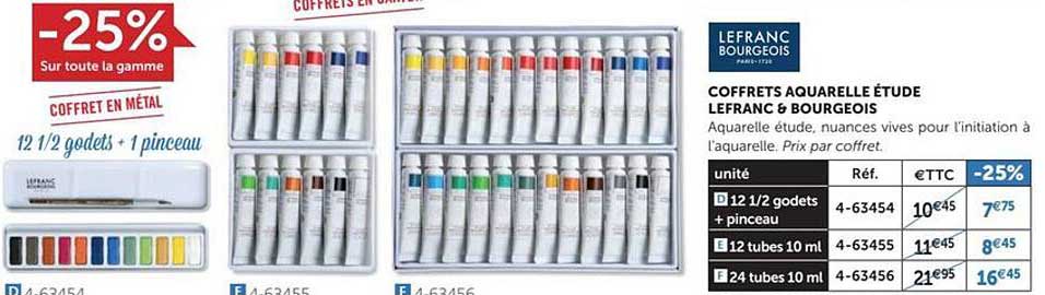 Coffrets Aquarelle étude Lefranc & Bourgeois