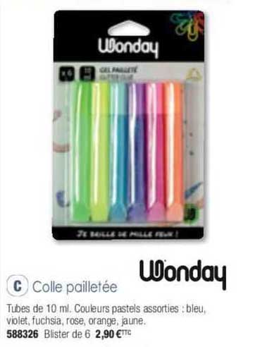 colle pailletée wonday