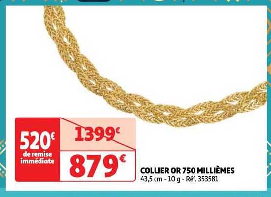 collier or 750 millièmes