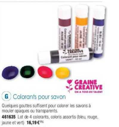 colorants pour savon graine créative