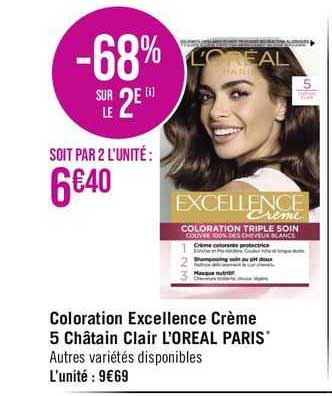 Coloration Excellence Crème 5 Châtain Clair L'oréal Paris