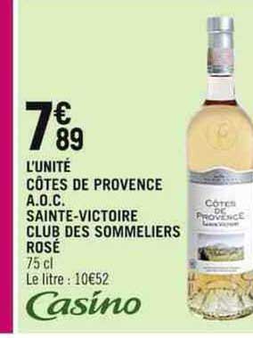 côtes de Provence a.o.p. sainte-victoire club des sommeliers rosé
