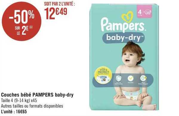 couches bébé pampers baby-dry