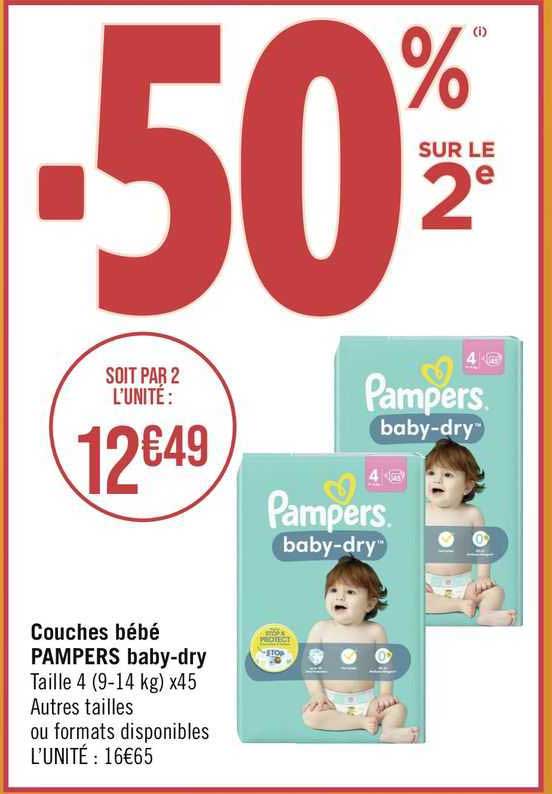 couches bébé pampers baby-dry
