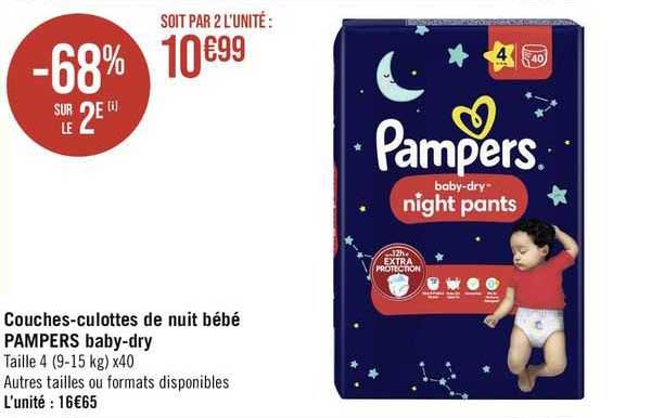 couches-culottes de nuit bébé pampers baby-dry