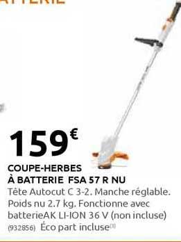 coupe-herbes à batterie fsa 57 r nu