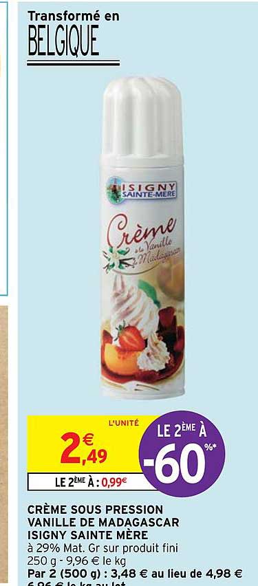 crème sous pression vanille de madagascar isigny sainte mère