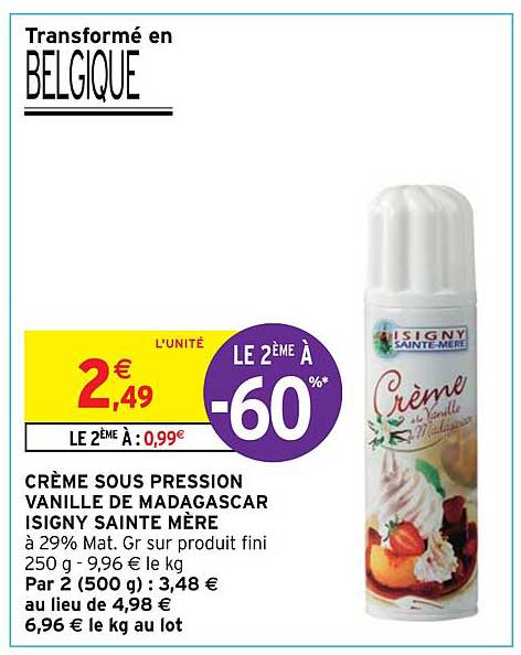crème sous pression vanille de madagascar isigny sainte mère