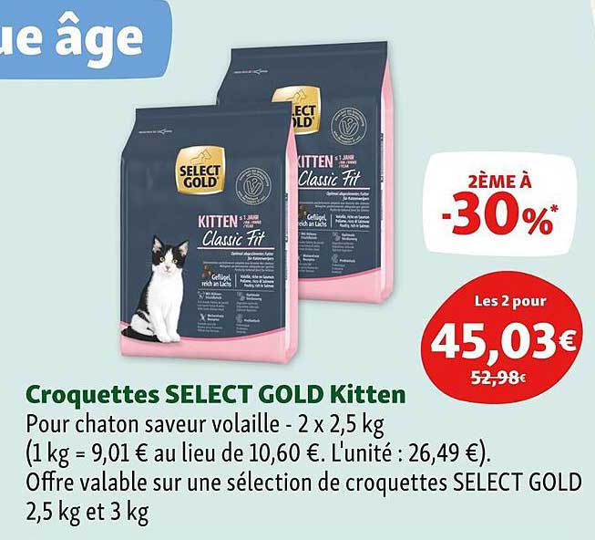 croquettes select gold kitten