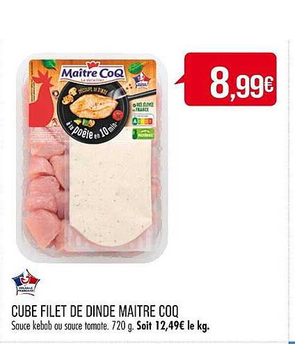 cube filet de dinde maître coq