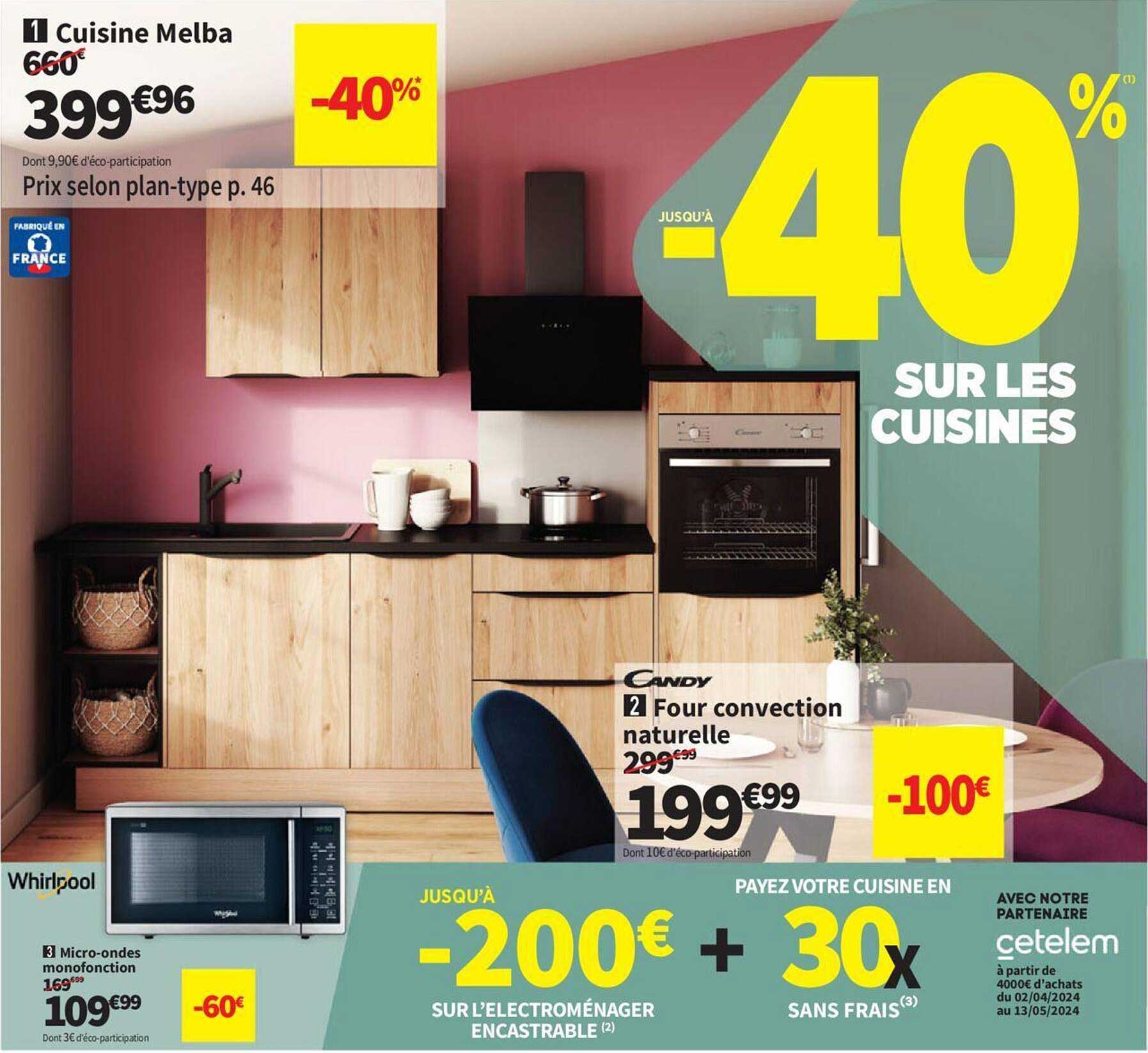 cuisine melba, micro-ondes monofonction, four convection naturelle candy