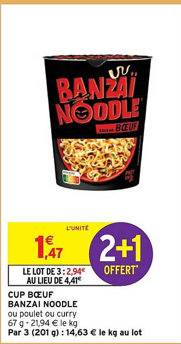 cup bœuf banzai noodle