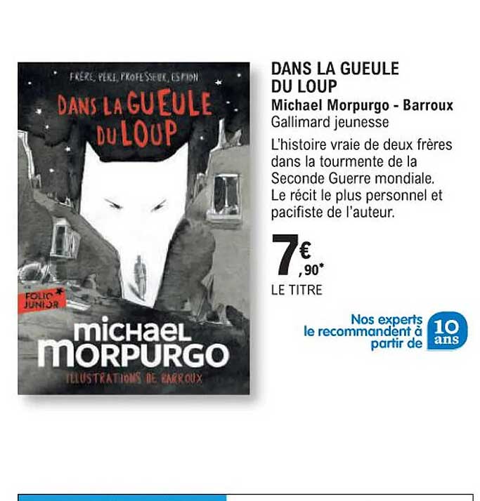 dans la gueule du loup michael morpurgo - barroux