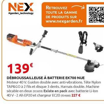 débroussailleuse à batterie ek700 nue