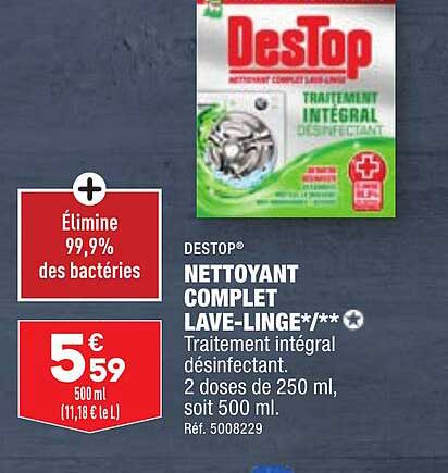 destop nettoyant complet lave-linge