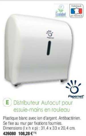 distributeur autocut pour essuie-mains en rouleau papernet