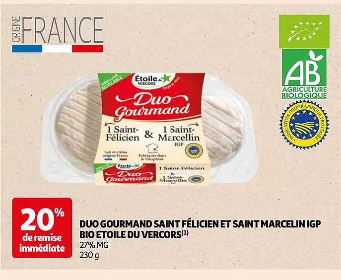 duo gourmand saint félicien et saint marcelin igp bio étoile du vercors