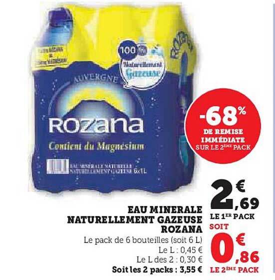 eau minérale naturellement gazeuse rozana