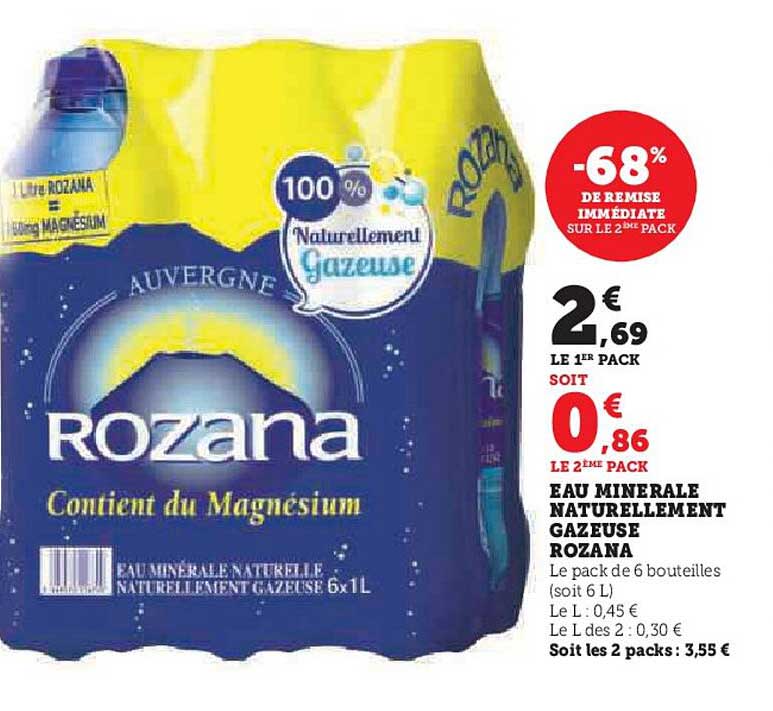 eau minérale naturellement gazeuse rozana