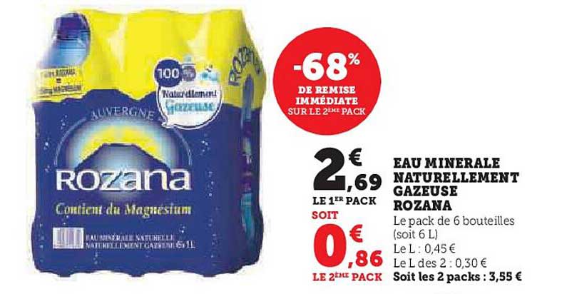 eau minérale naturellement gazeuse rozana