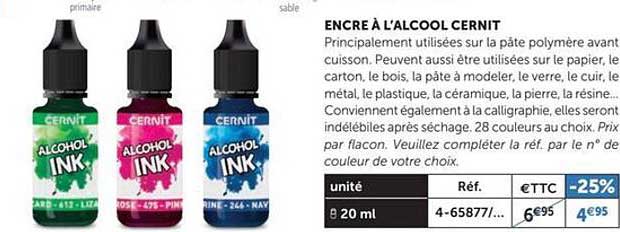 encre à l'alcool cernit