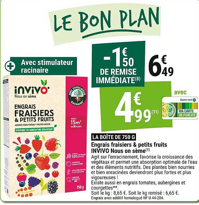 Engrais Fraisiers & Petits Fruits Invivo Nous On Sème