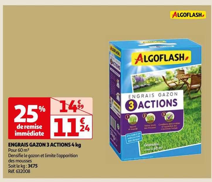 engrais gazon 3 actions 4 kg