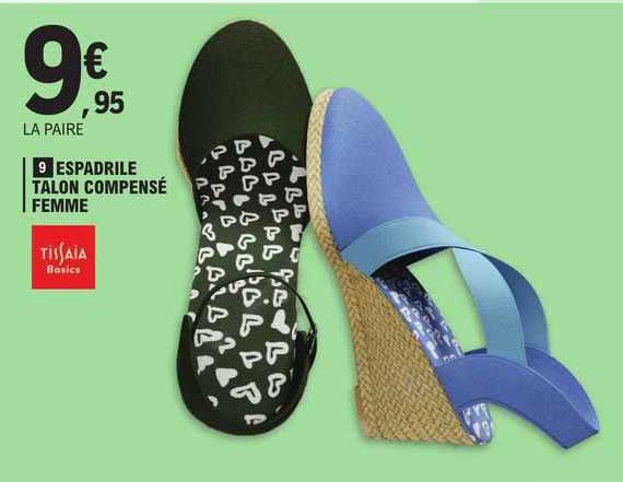 espadrile talon compensé femme tissaia basics