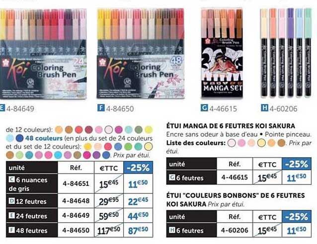 étui manga de 6 feutres koi sakura étui couleurs bonbons de 6 feutres koi sakura