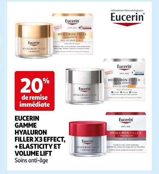 eucerin gamme hyaluron filler x3 effect, + elasticity et volume lift