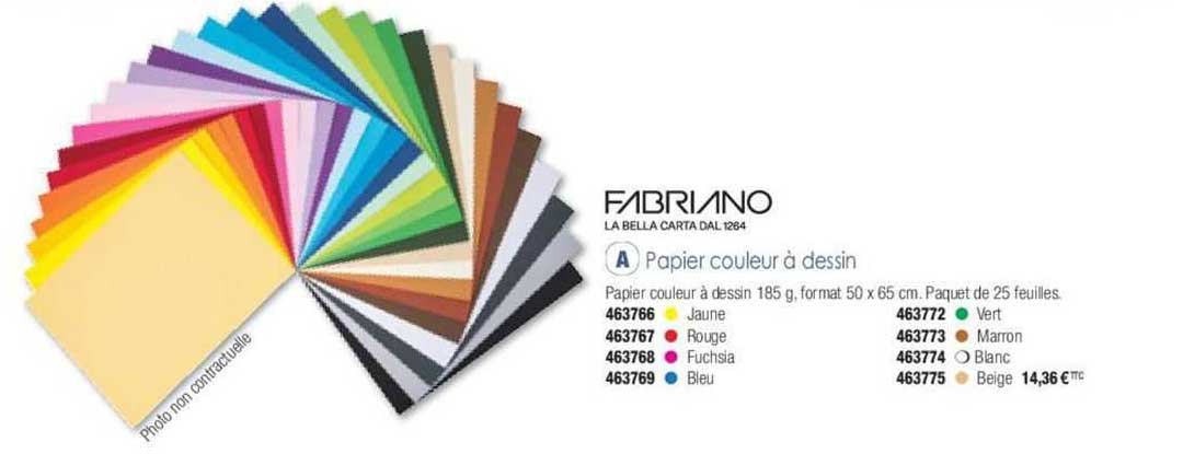 Fabriano Papier Couleur à Dessin