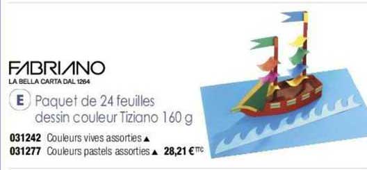 fabriano paquet de 24 feuilles dessin couleur tiziano 160g