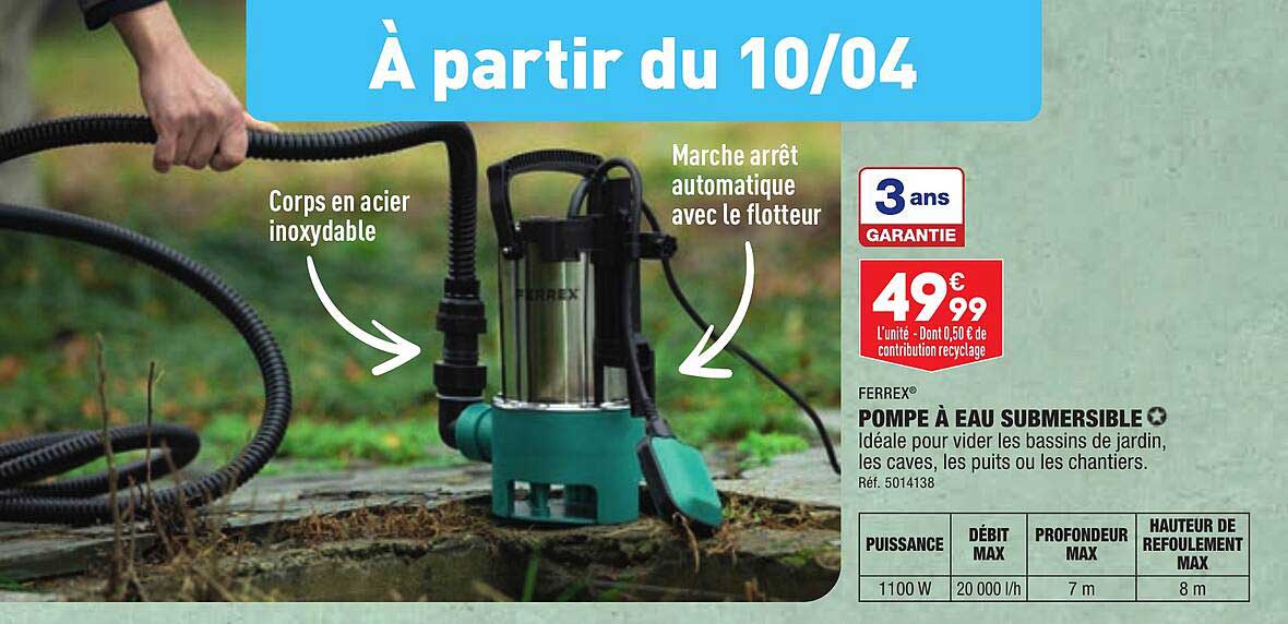 ferrex pompe à eau submersible