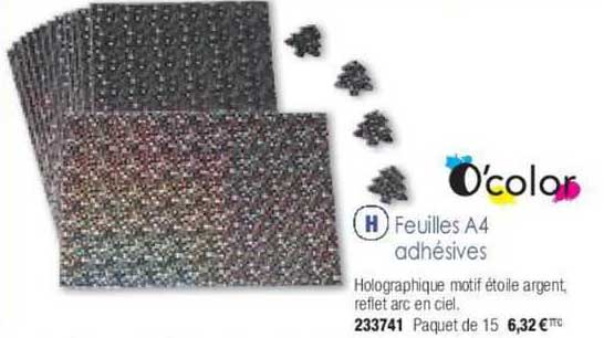 feuilles a4 adhésives o'color