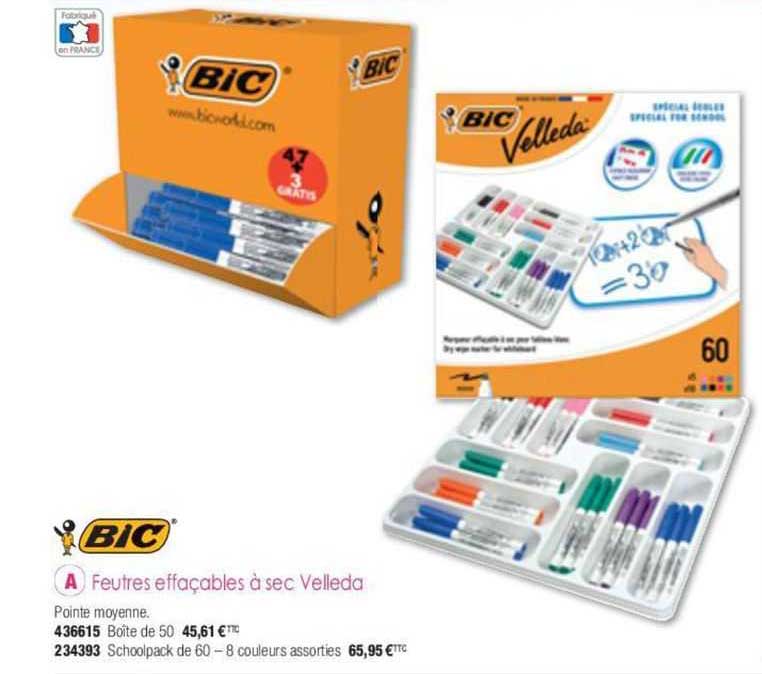 Feutres Effaçable à Sec Velleda Bic