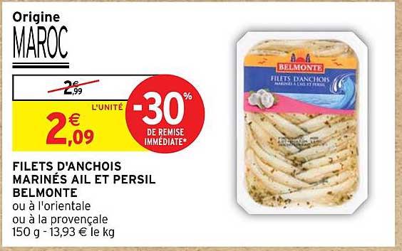 Filets D'anchois Marinés Ail Et Persil Belmonte