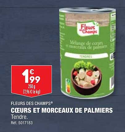 Fleurs Des Champs Cœurs Et Morceaux De Palmiers