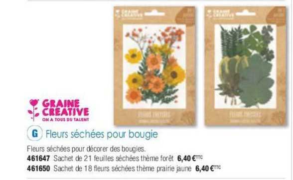 fleurs séchées pour bougie graine créative